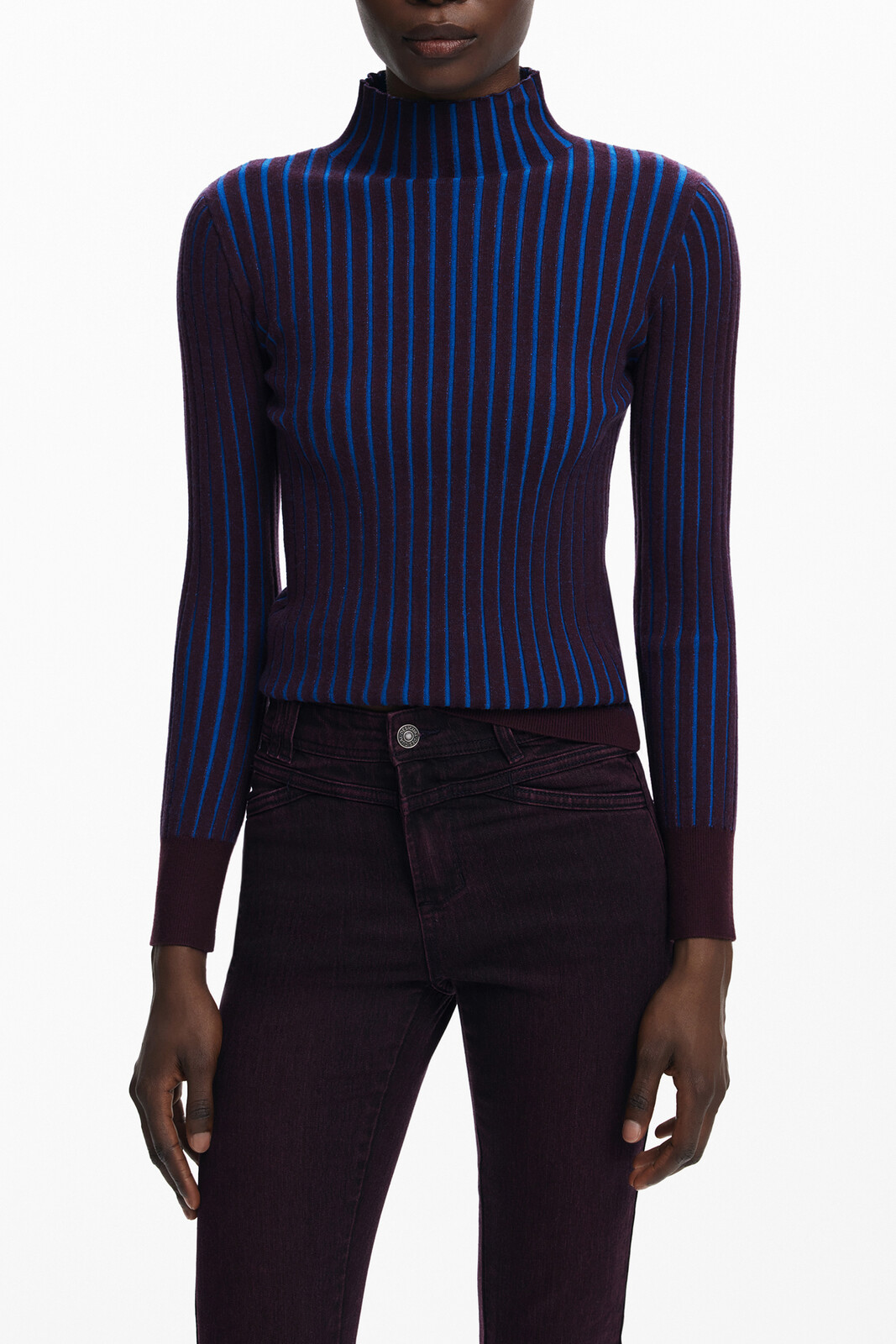 DESIGUAL WOMEN'S BROWN SWEATER