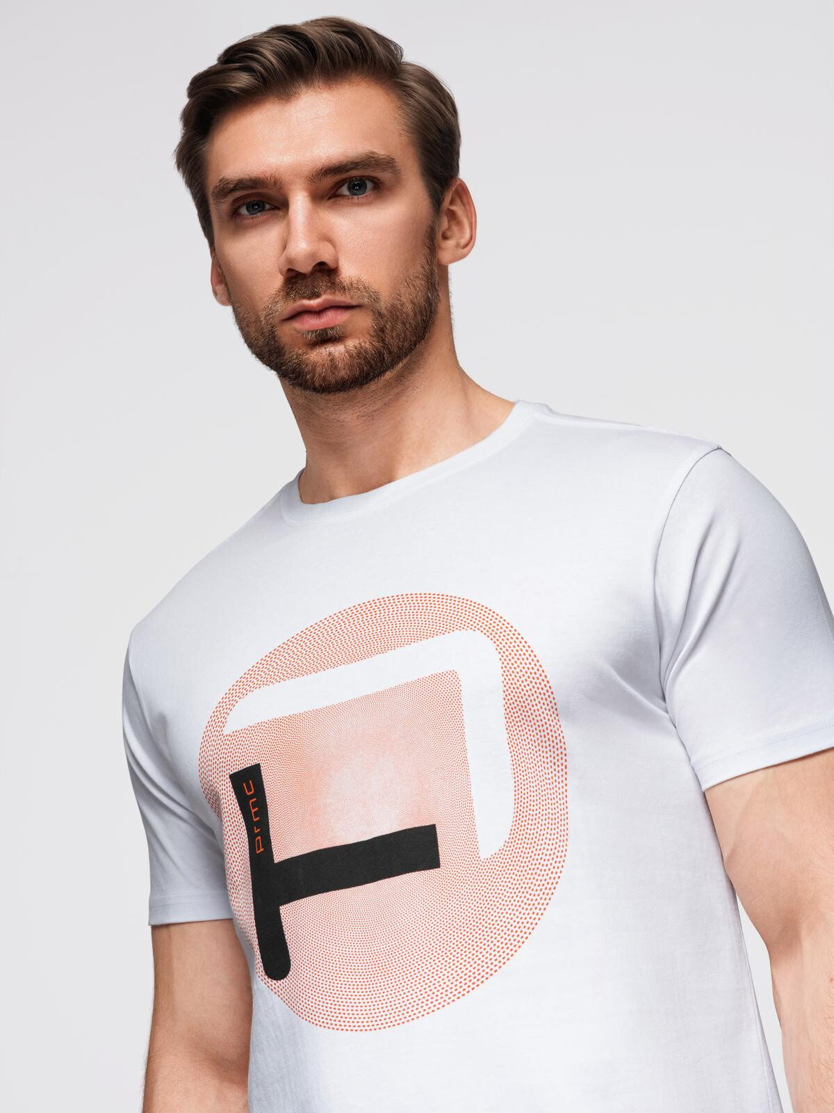 Ombre Men's t-shirt with large print - white