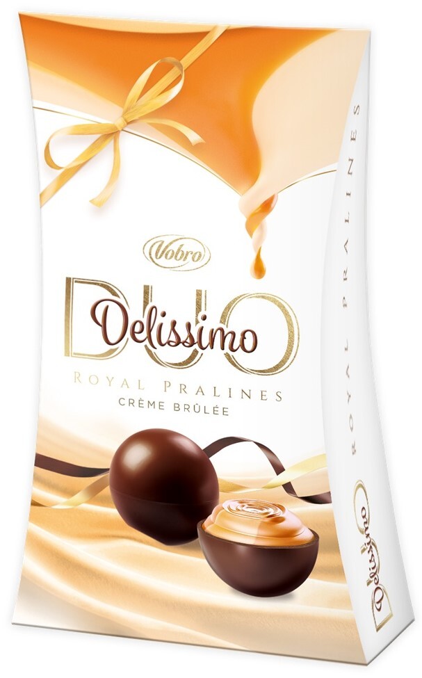VOBRO Čokoládové pralinky Delissimo Creme Brulee 105 g
