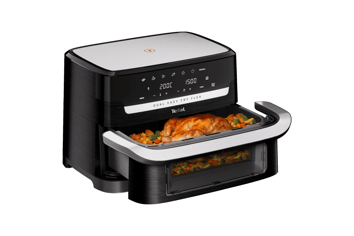 Horkovzdušná fritéza Tefal Dual Easy Fry Flex EY9228E0 Černá
