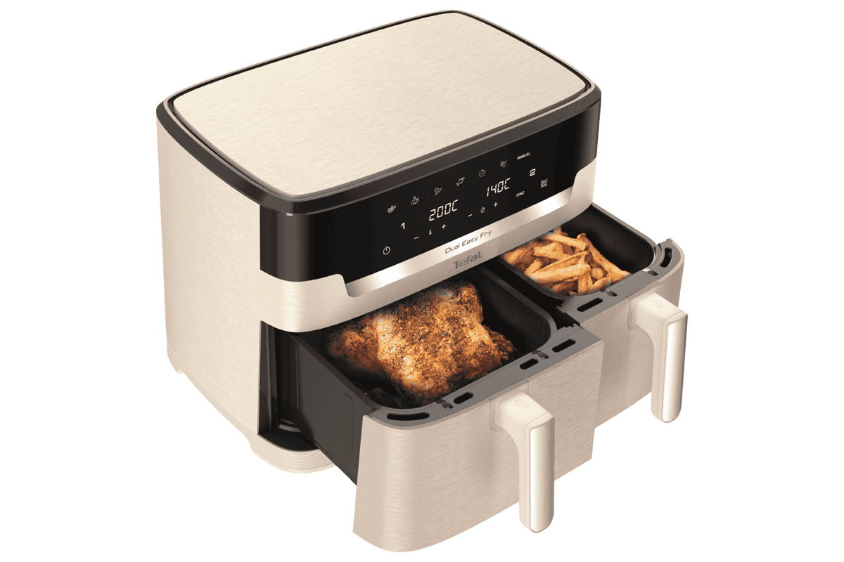 Horkovzdušná fritéza Tefal XXL Dual Easy Fry EY942AE0 Béžová