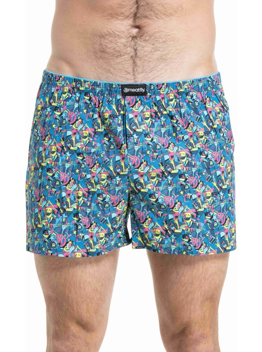 Pánské trenýrky meatfly agostino double pack modrá/růžová s