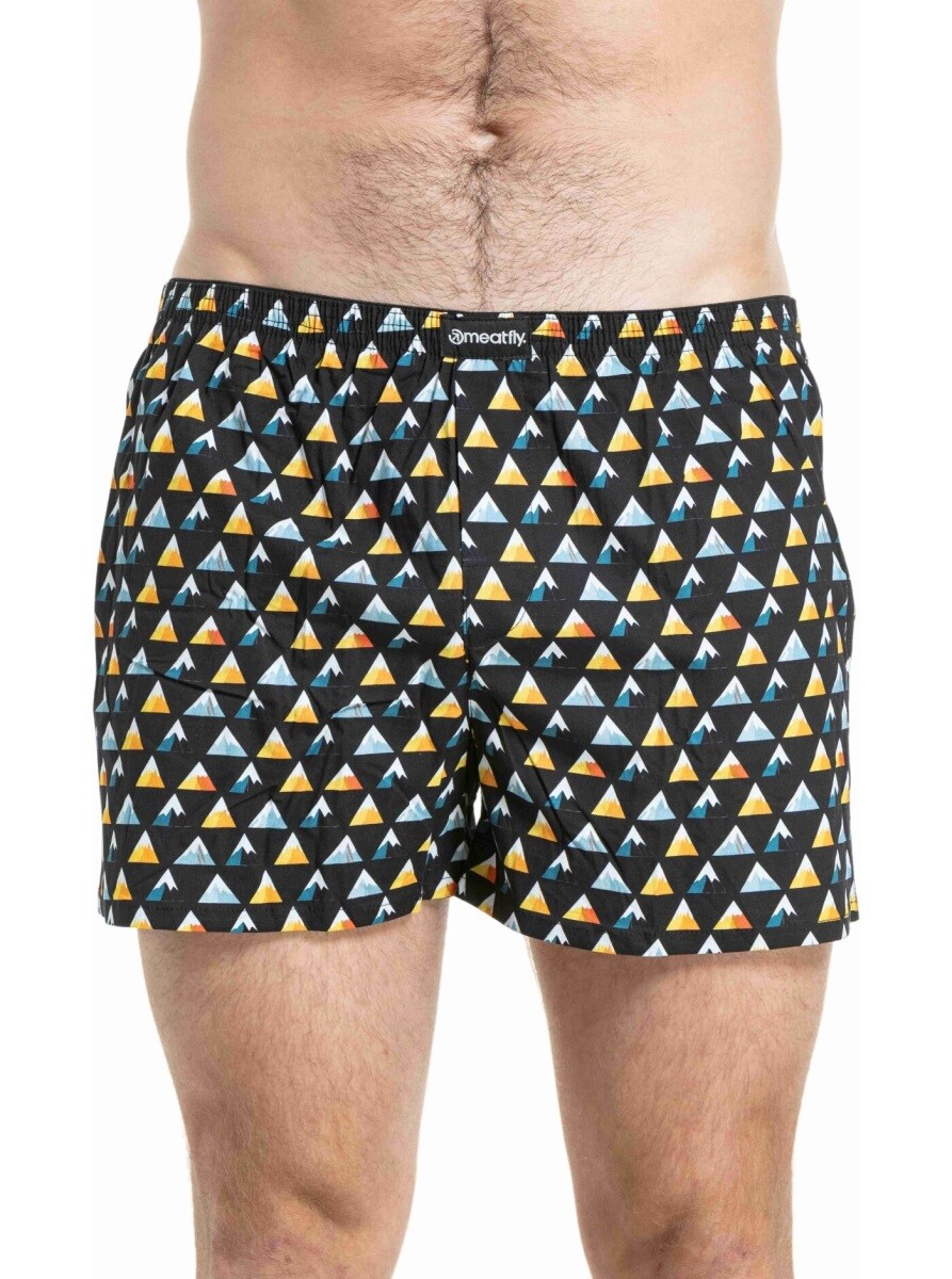 Pánské trenýrky meatfly agostino double pack černá/žlutá s