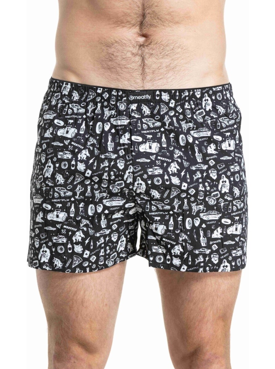 Pánské trenýrky meatfly agostino double pack černá/šedá s