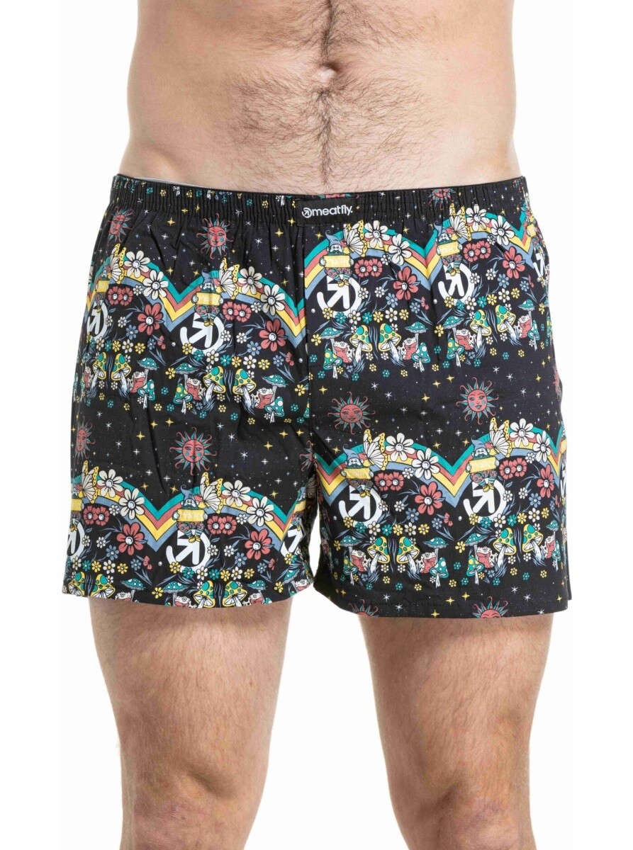 Pánské trenýrky meatfly agostino double pack černá/modrá s