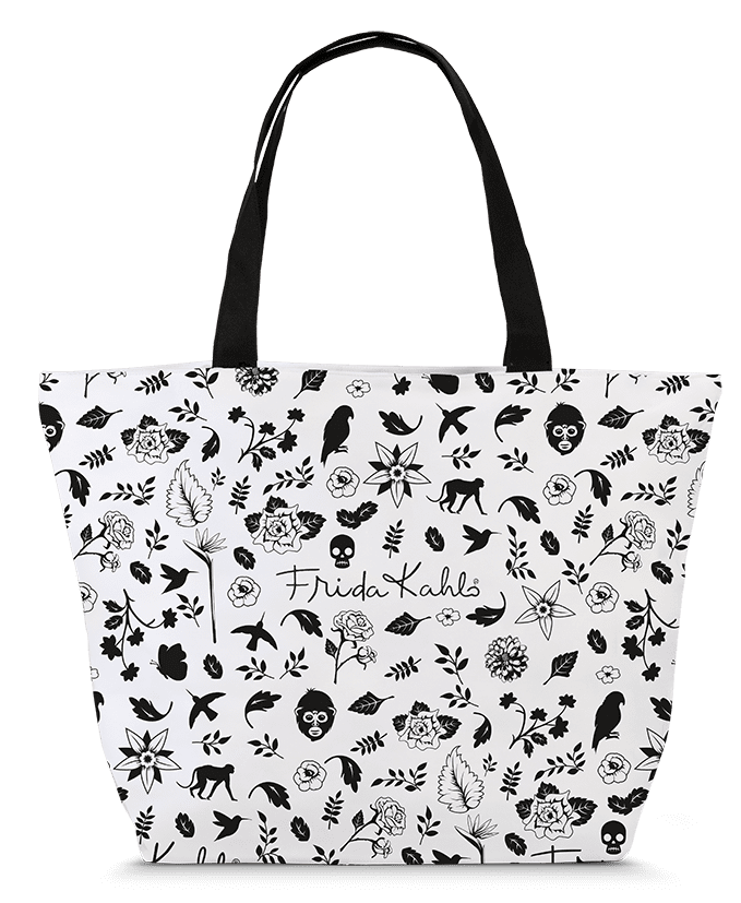 Dámská shopper taška Frida Kahlo 31 L - černo-bílá