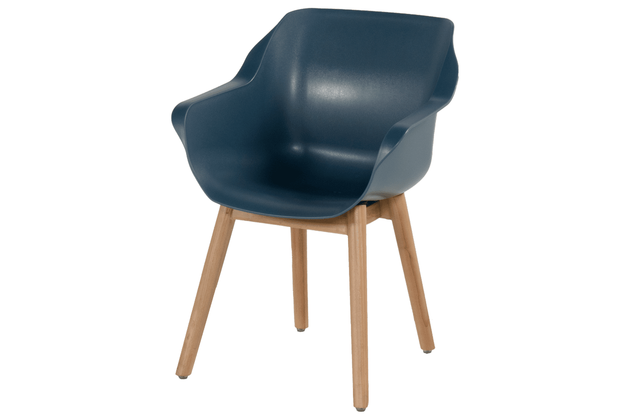 Jídelní židle Hartman SOPHIE Studio s teakovou podnoží, steel blue