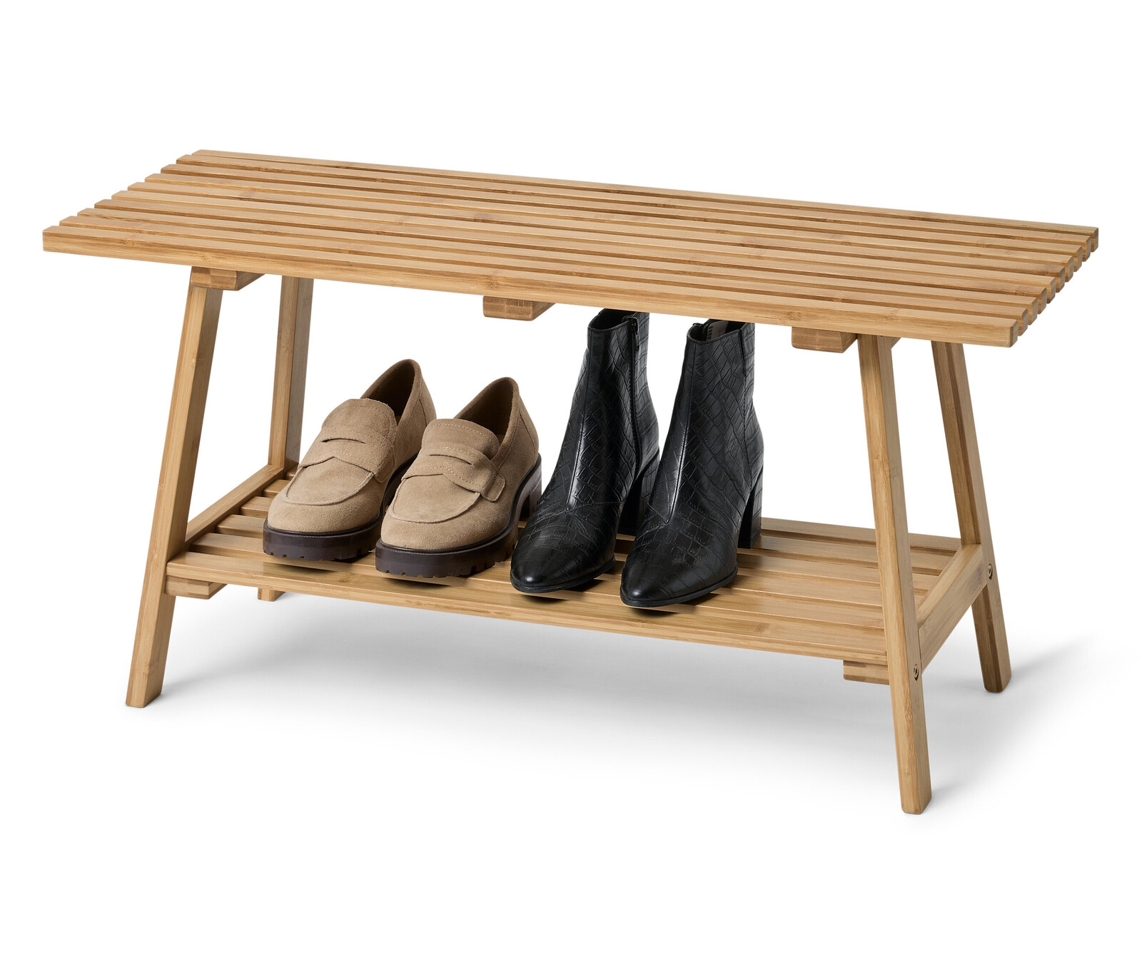 Tchibo - Bambusová lavice »Holt« s lamelovými prvky - barva: hnědá