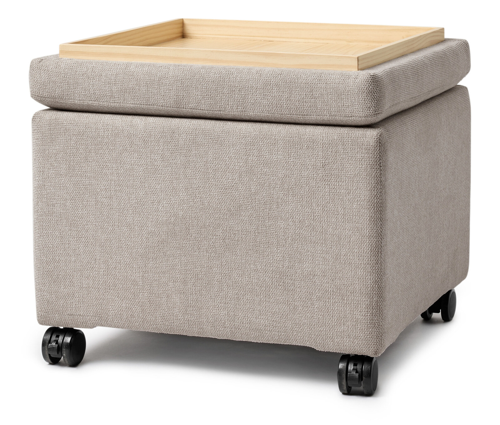 Tchibo - Taburet na kolečkách s podnosem - barva: šedá