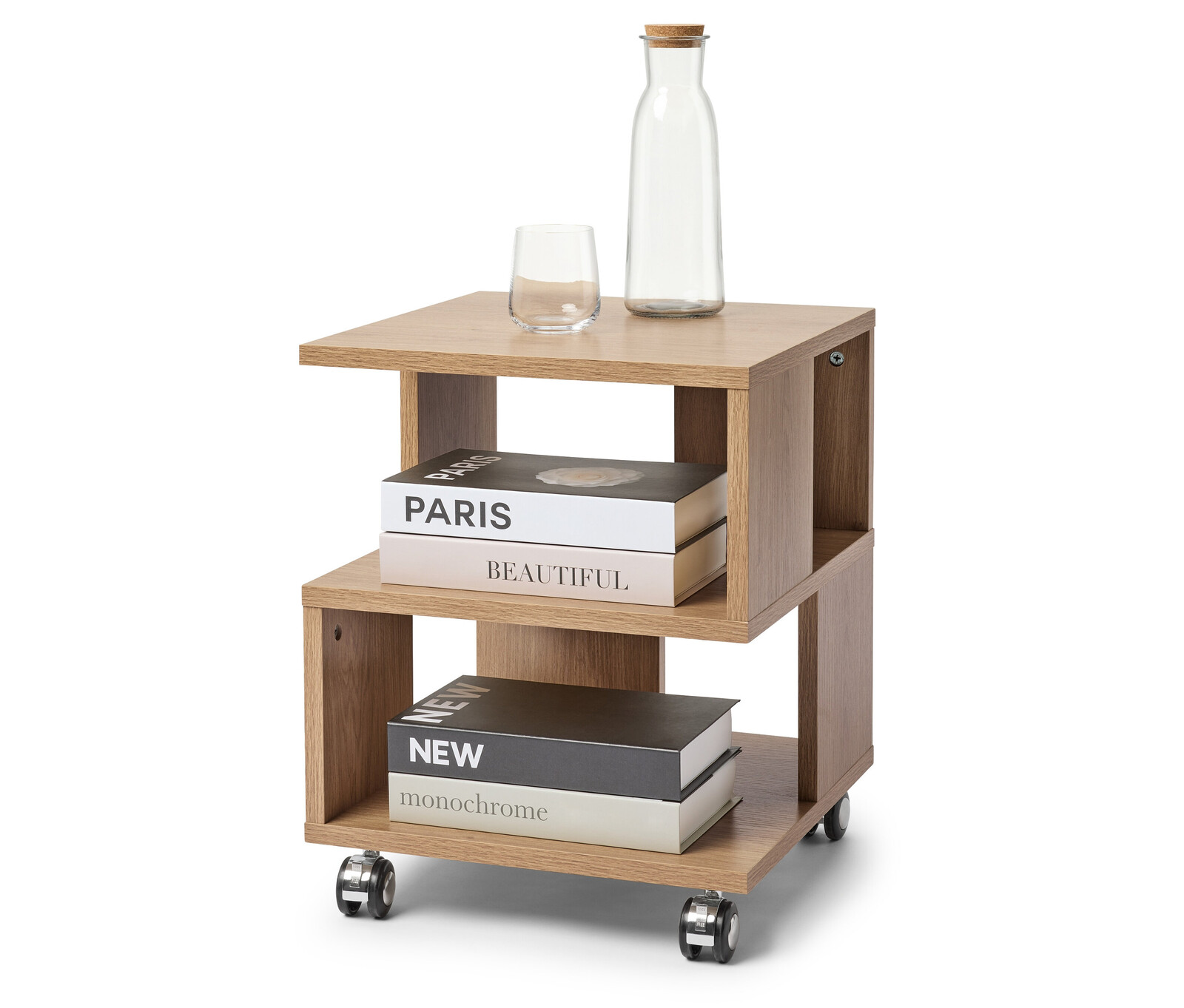 Tchibo - Konferenční stolek v dřevěném vzhledu na kolečkách - barva: hnědá