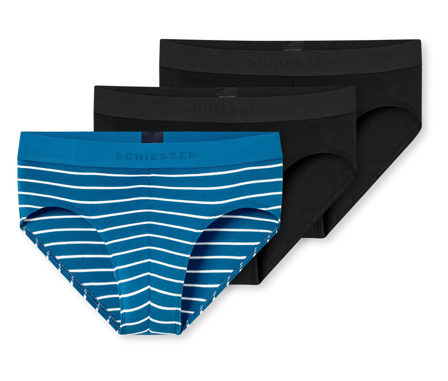 Rio slipy Schiesser - pro muže - vel. M/5 - barva: modrá/s proužky