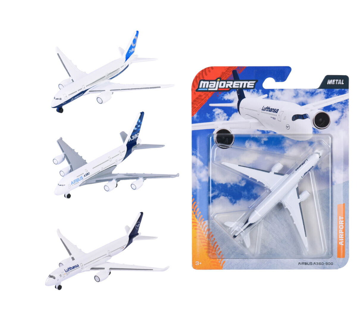 Majorette Letadlo kovové 11 cm, 3 druhy