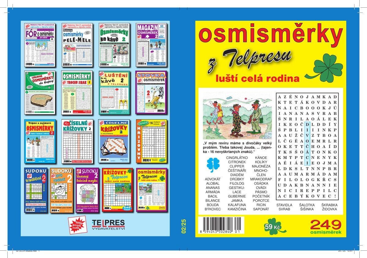 Osmisměrky z Telpresu luští celá rodina 2/2025 - 249 osmisměrek