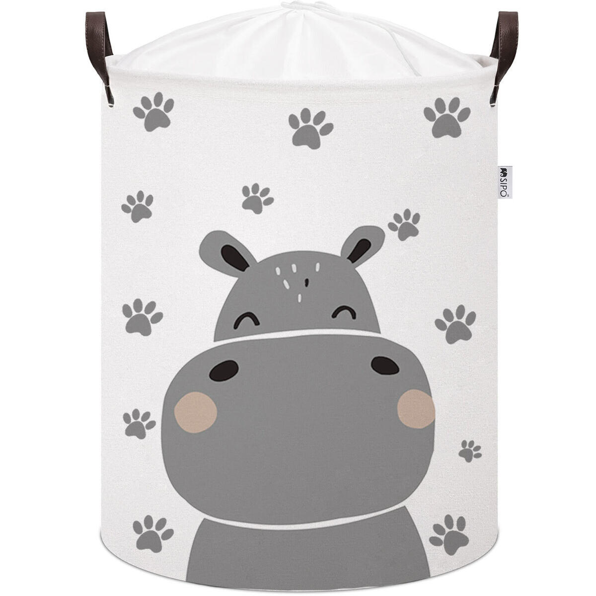 Sipo Koš na hračky se šňůrkou, skládací bavlněný / 43 l, Hippo
