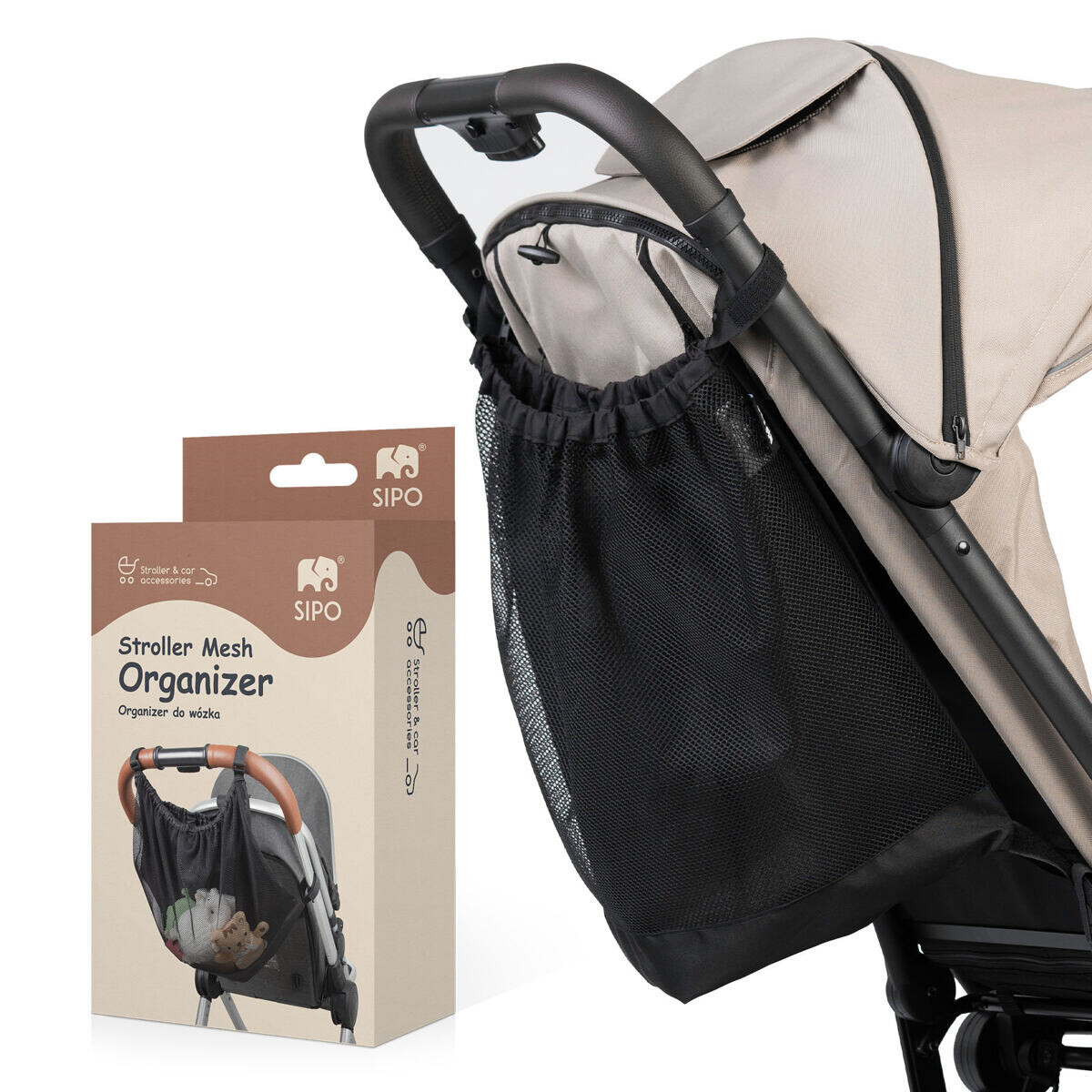 Sipo UNI Síťová taška na kočárek, černá