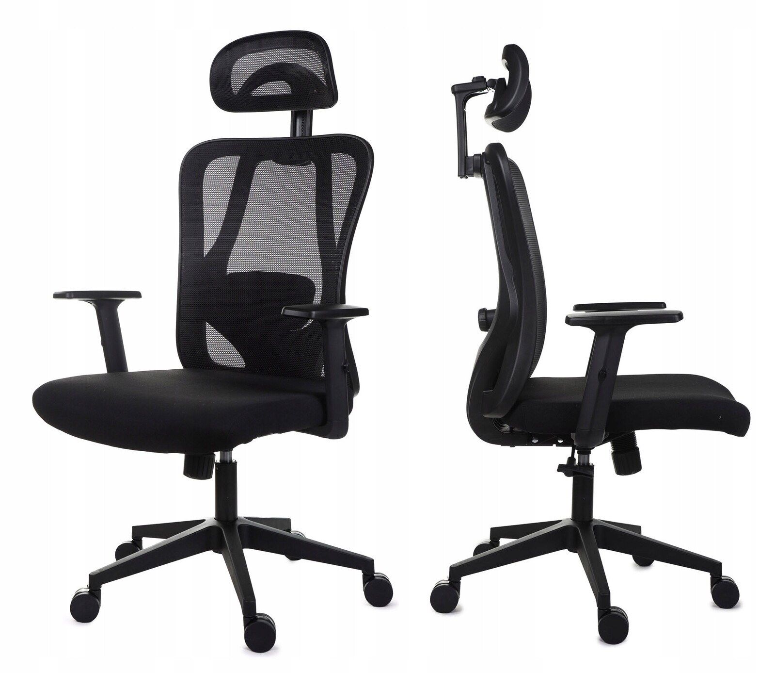 Ergonomické kancelářské křeslo FXB004 s nastavitelnými područkami a opěrkou hlavy, Bozp