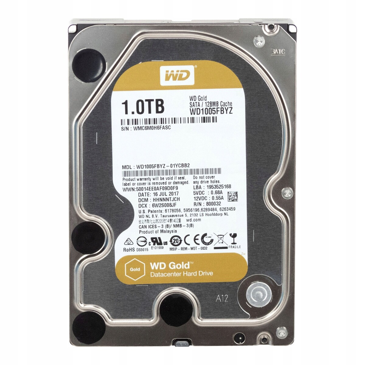 Wd 1TB Gold 7.2K 128MB Sata III 3.5'' WD1005FBYZ