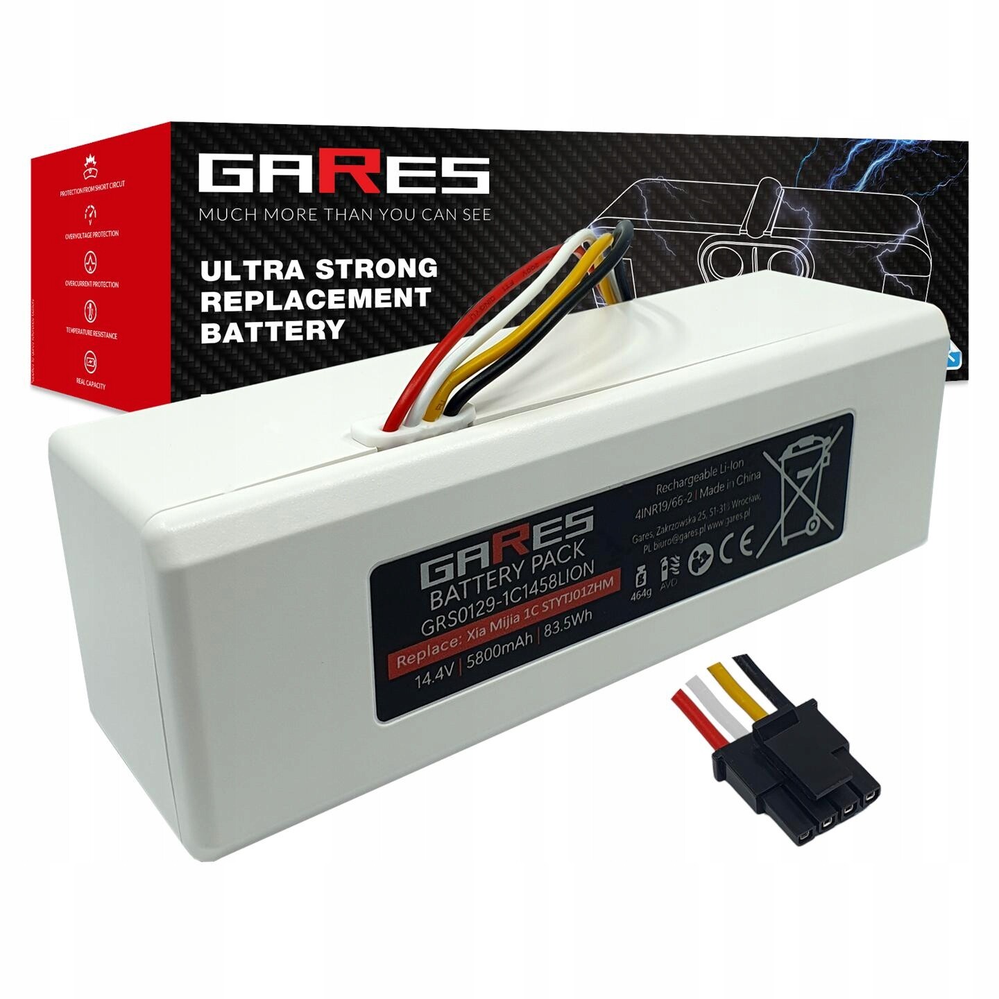 Akumulátor Gares pro Xiaomi Mi Vacuum Mop 1C Mijia 1C STYTJ01ZHM 14,4V 5,8Ah