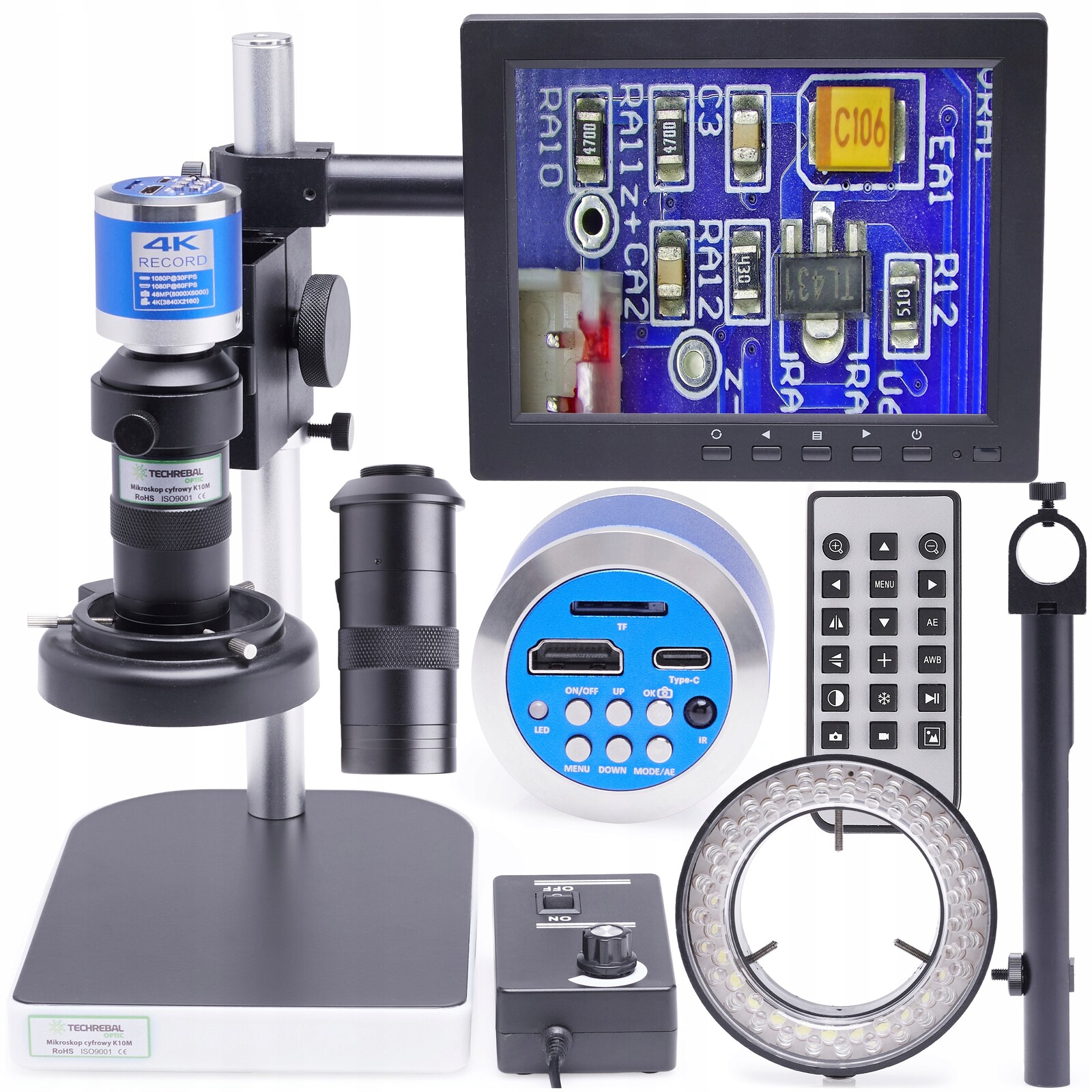 Digitální Mikroskop Techrebal K10M Zoom 100x LCD 8