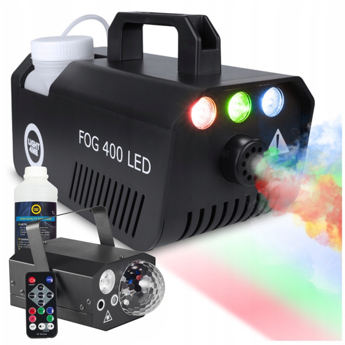 Výrobník Kouřového Generátoru, Led Kouřová Žárovka Světelný Efekt 4V1 Kapalina 1 L