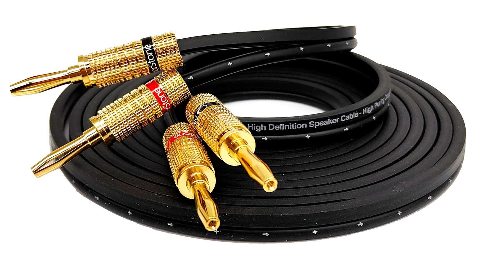 Norstone Cable B400 Ofc 2x 4,0 mm bílý reproduktorový kabel s banánkovými konektory 2 m