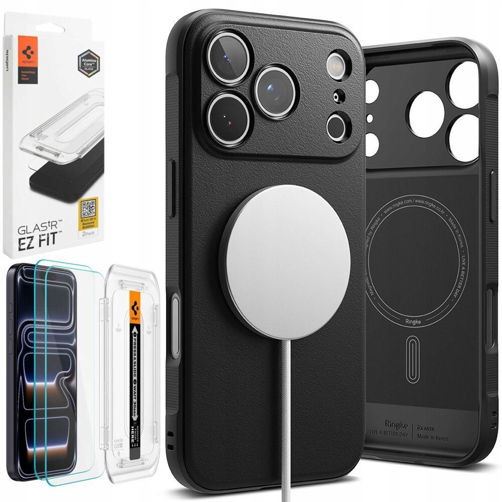 Pouzdro Ringke Onyx MagSafe Sklo ochranné sklo Spigen pro Apple iPhone 17 Pro