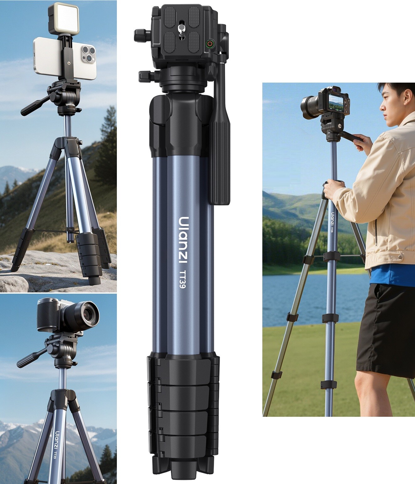 Ulanzi TT39 Fotografický stativ 155 cm Fotoaparát Kamera Držák telefonu