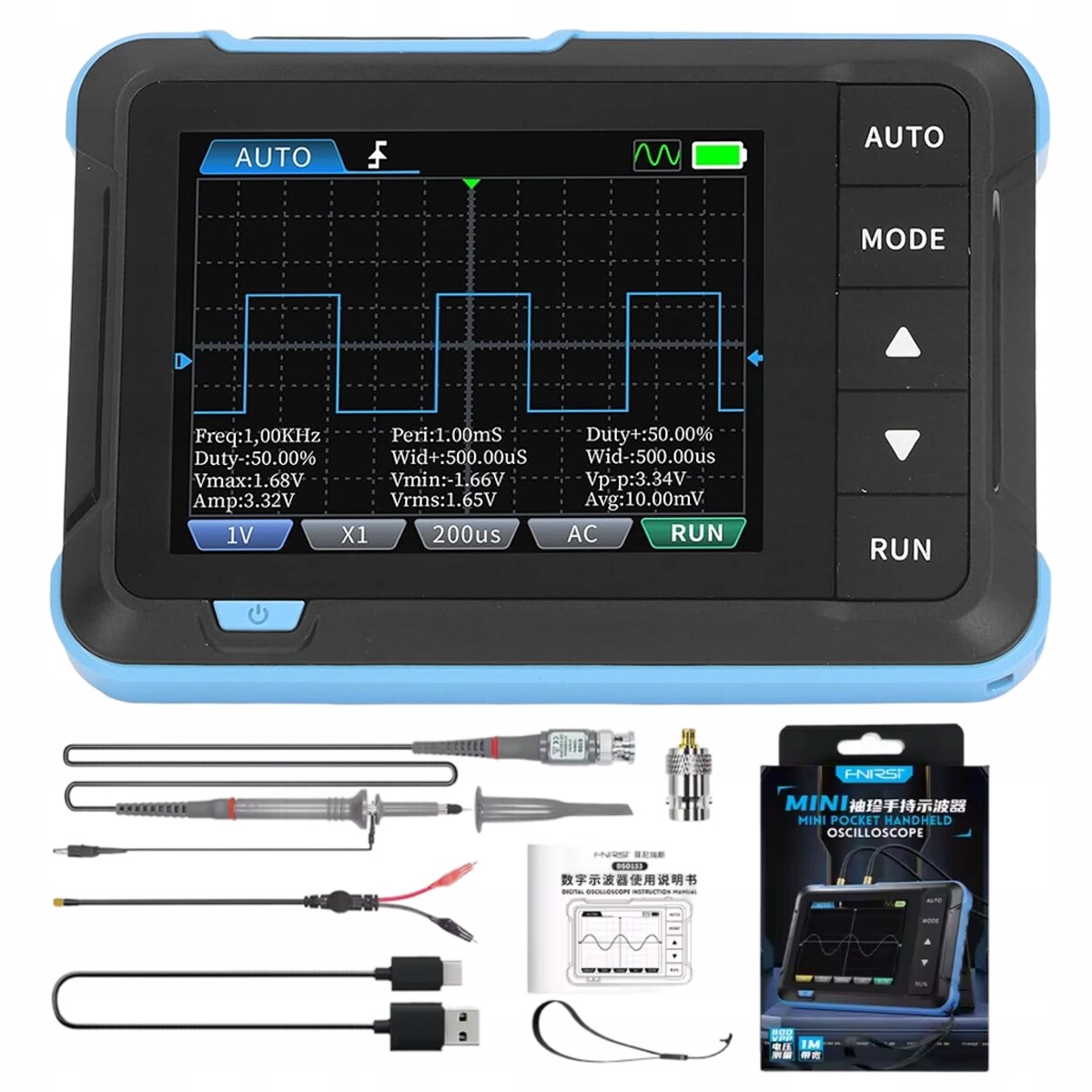 Ruční Osciloskop Fnirsi DSO-153 Option Sonda P6100 Měřící Zařízení