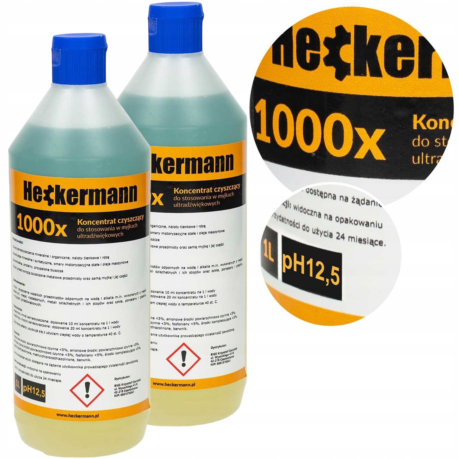 2 x Koncentrát Kapalina Pro Ultrazvukový Čistič 2L pH12,5