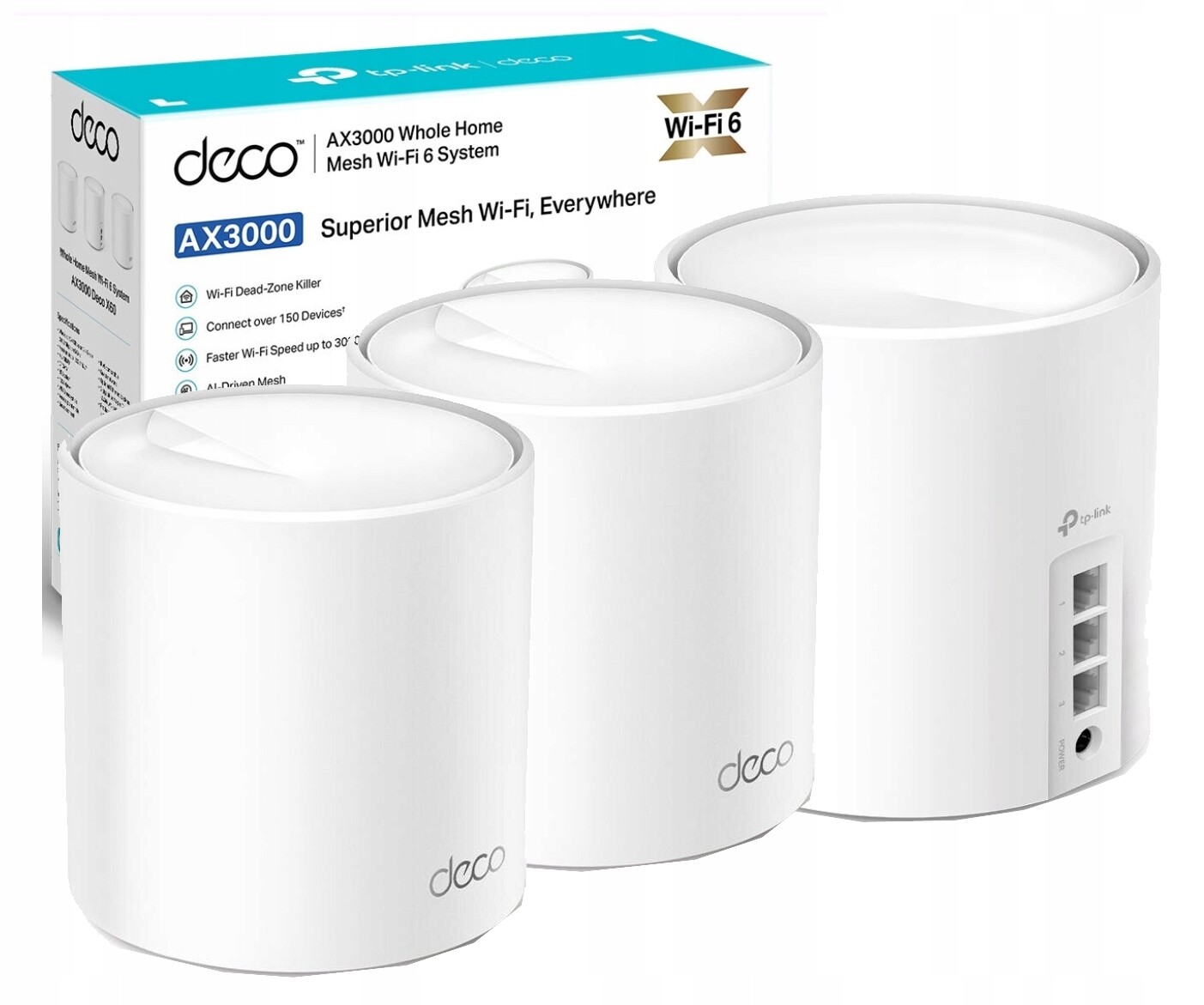 Router Tp-link Deco X50 Mesh AX3000 Wifi 6 A/b/g/n/ac/ax 3000 Mb/s 3-PACK