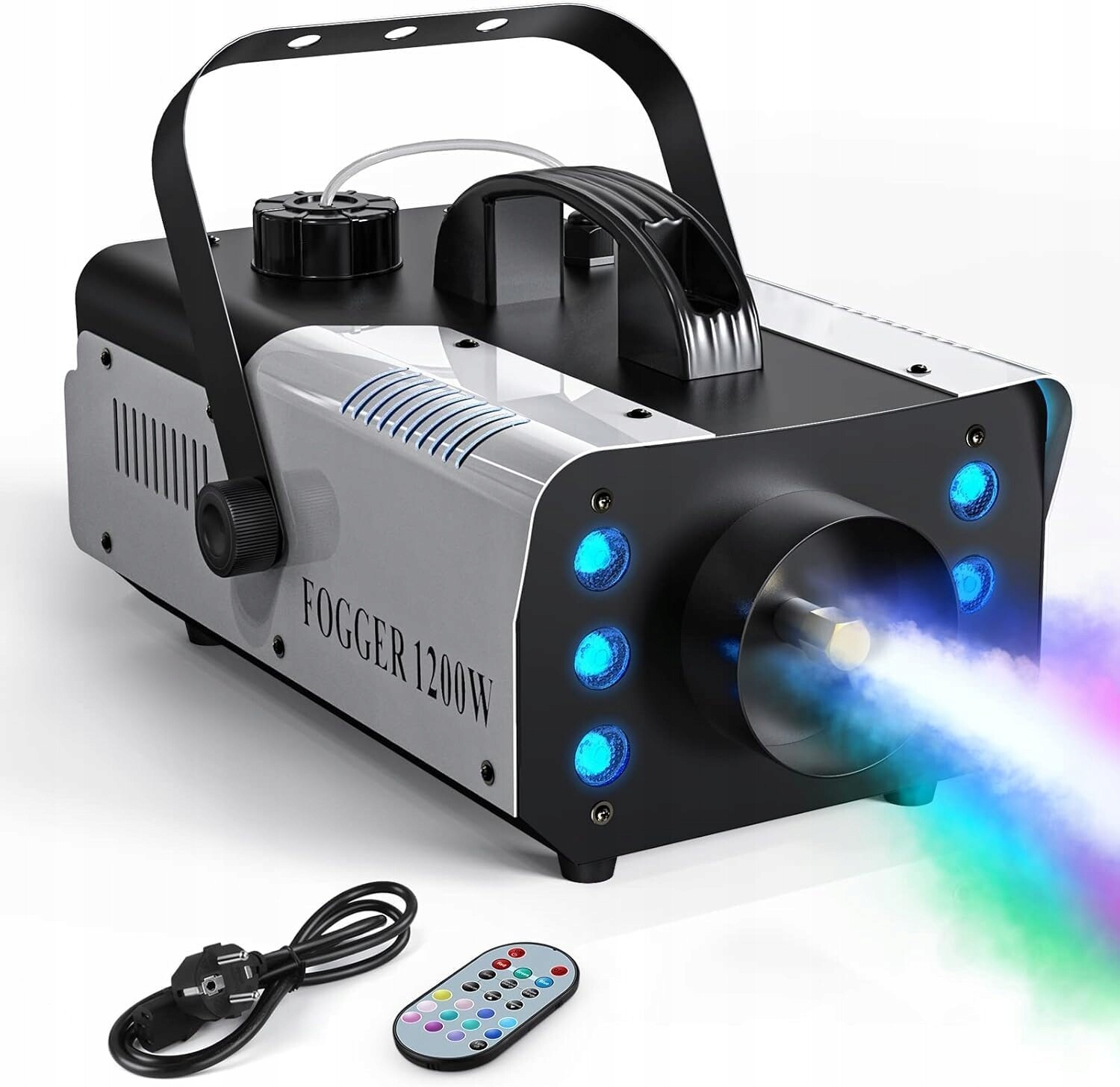 Výrobník kouřové mlhy 1200W Led 1L zakouřovač Rgb dálkové ovládání