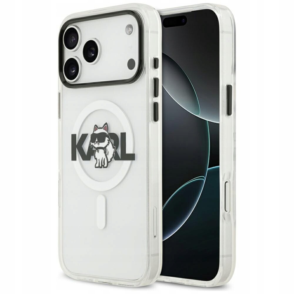 Pouzdro Karl Lagerfeld IML Choupette Sketch Logo MagSafe pro iPhone 17 Pro