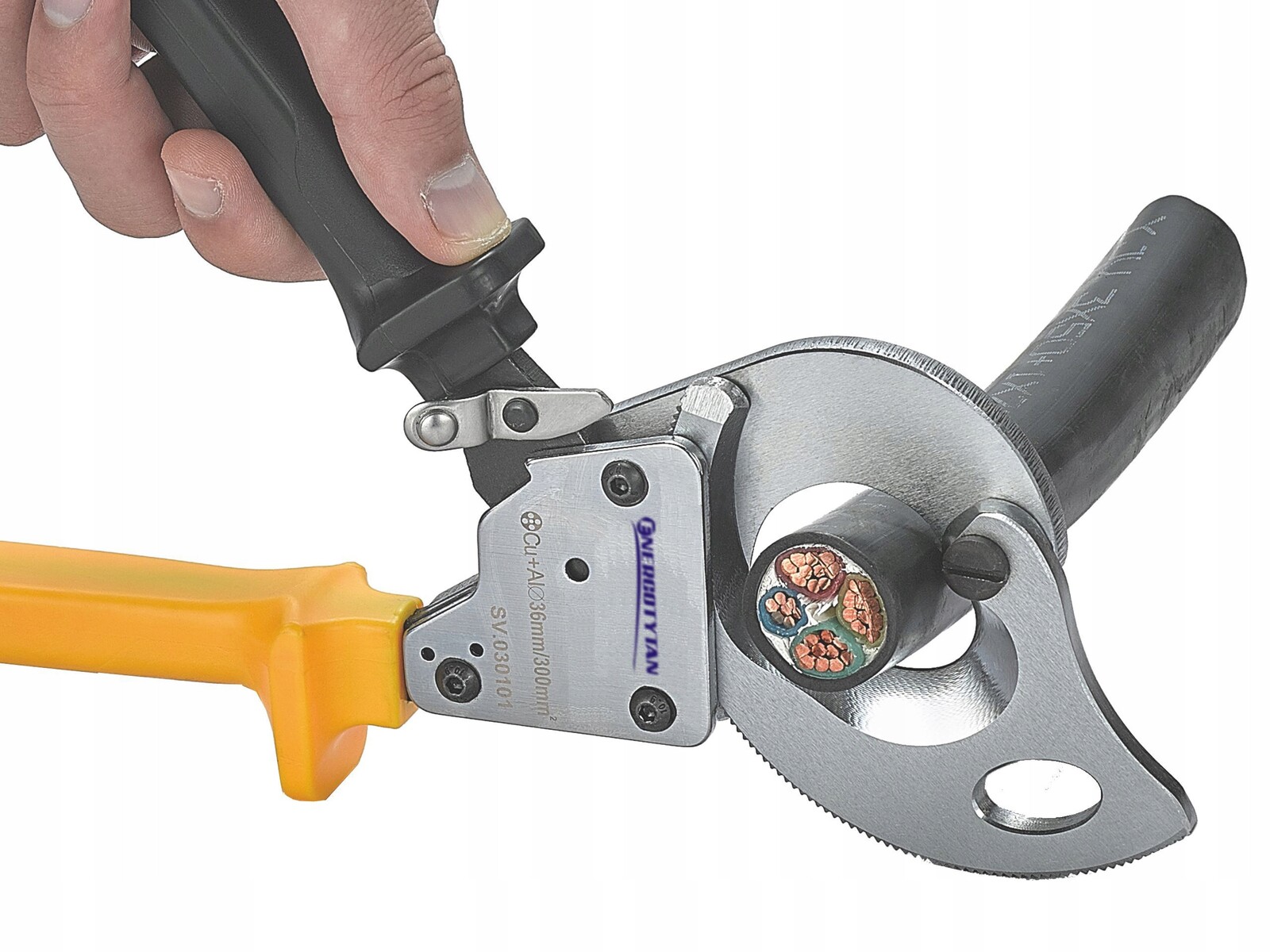 Ráčnové nůžky na kabely Energotytan KT36A 300 mm2