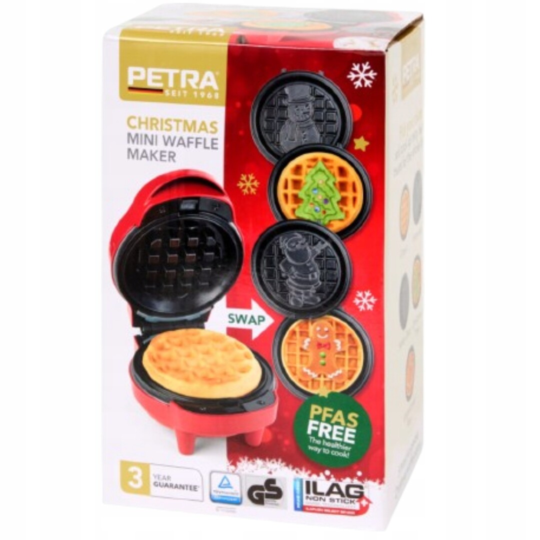 Červená Vaflovač Na 1 Vafli 5 Vánočních Nástavců Perník Vánoční Stromeček