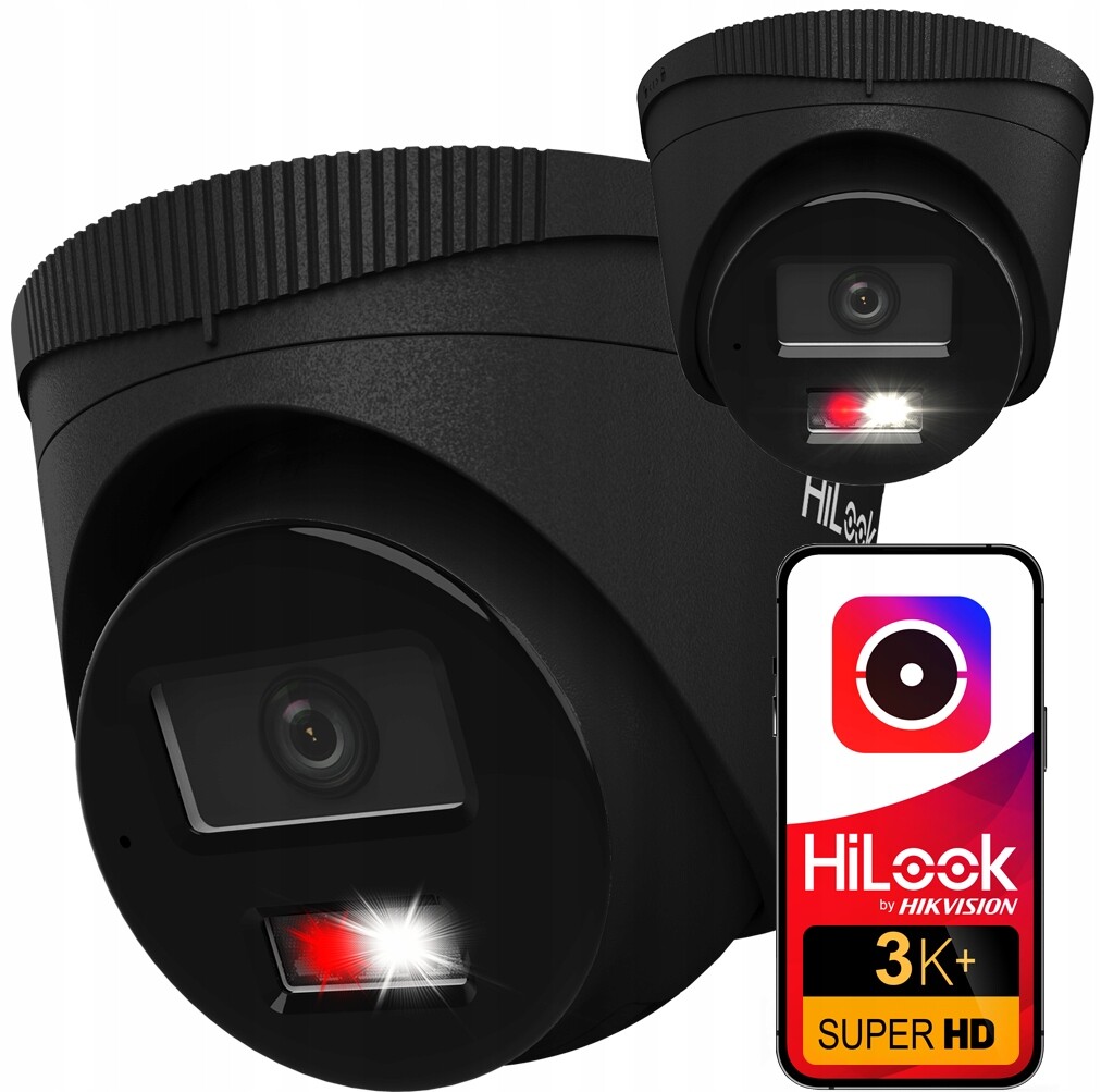 Ip kamera 6MPx Venkovní IPC-T260HA-LU Black PoE HiLook by Hikvision IP67