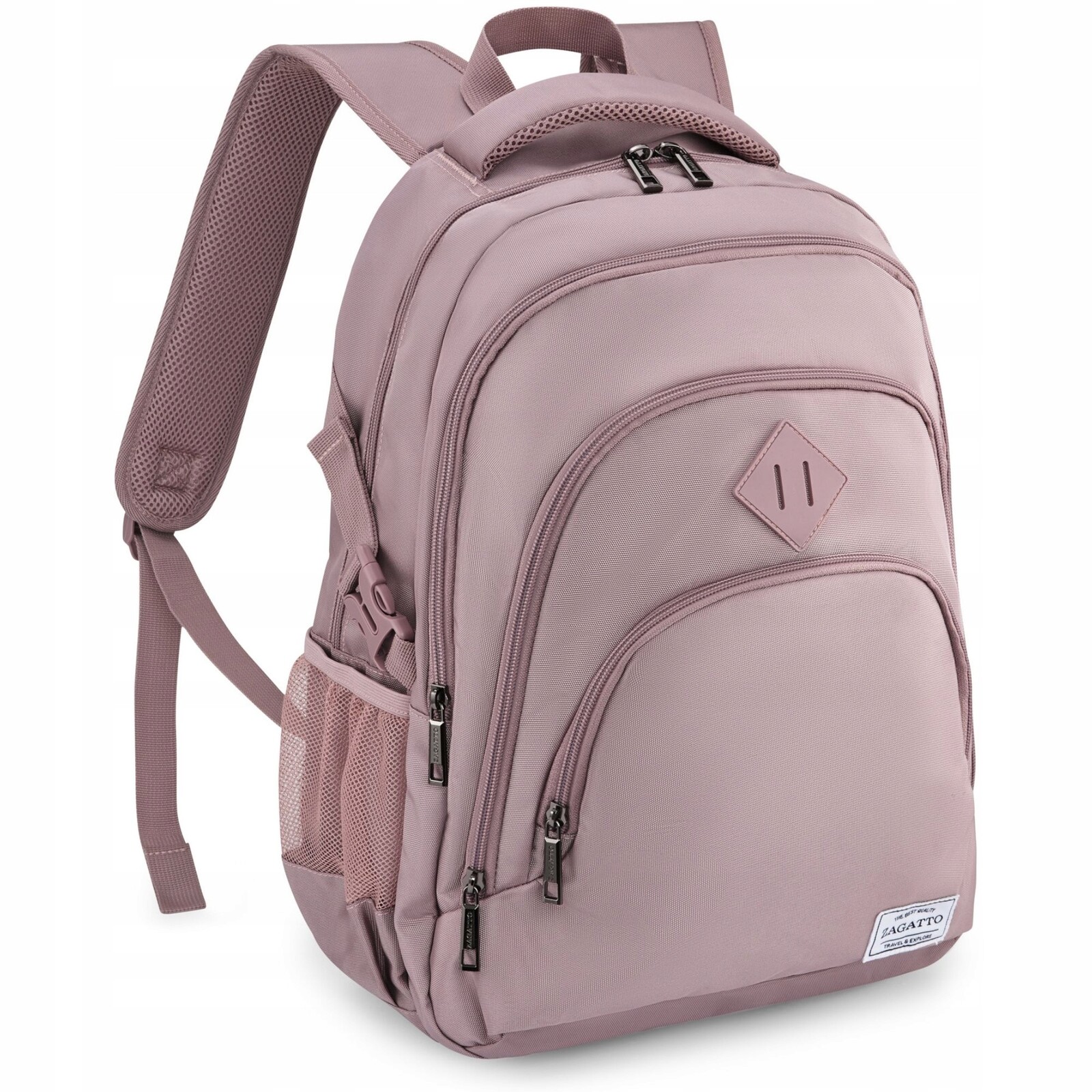 Velký batoh růžový školní, prostorný, s prostorem pro 17