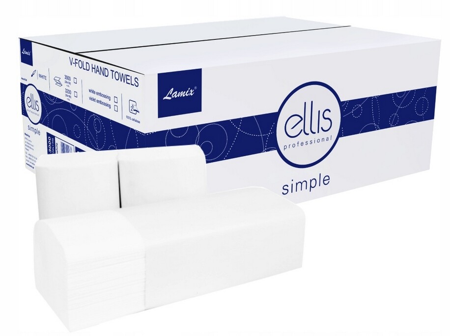Papírový ručník Ellis Professional Simple celulóza v balení 3000 ks