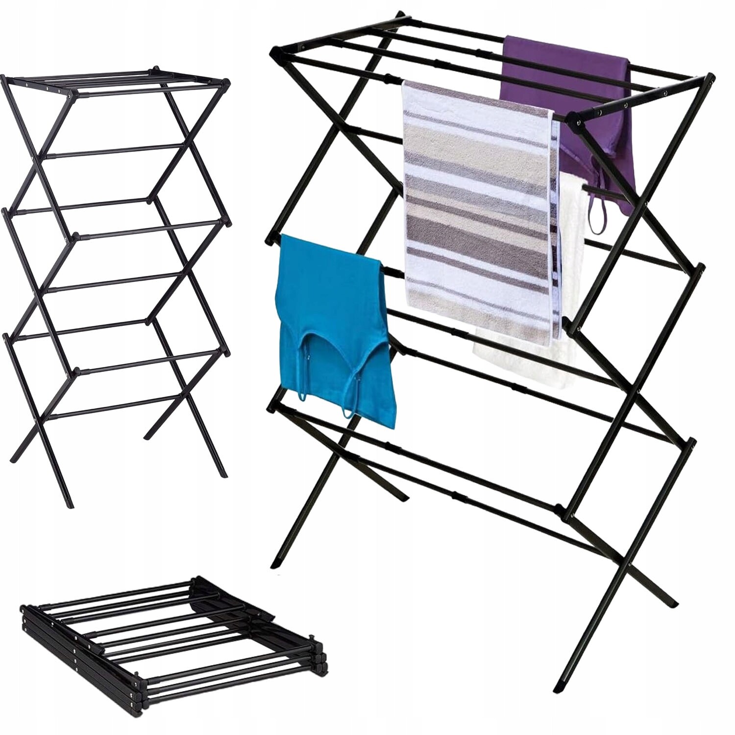 Výsuvná Stojanová Sušák Na Prádlo S 11 Tyčemi A 6 Úrovněmi Rychlá Montáž