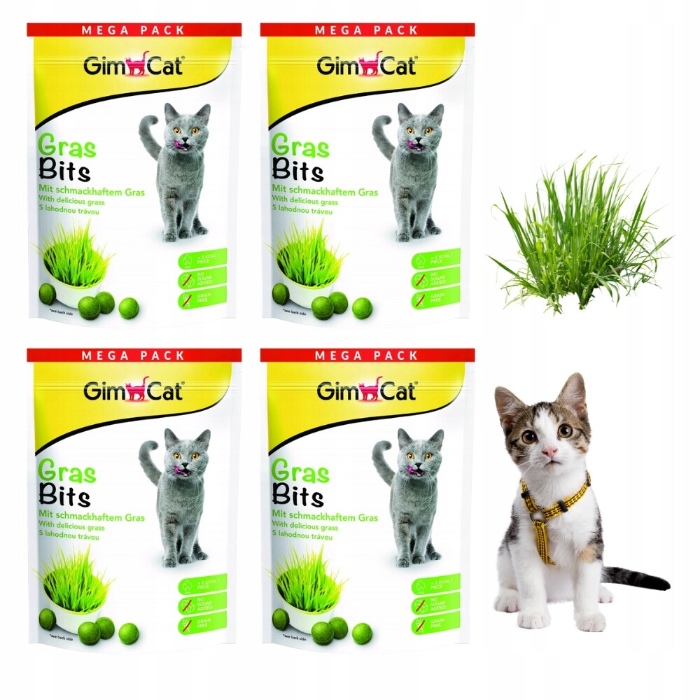 GimCat Gras Bits Pamlsek s trávou Kočka Velké balení Set 4x425g