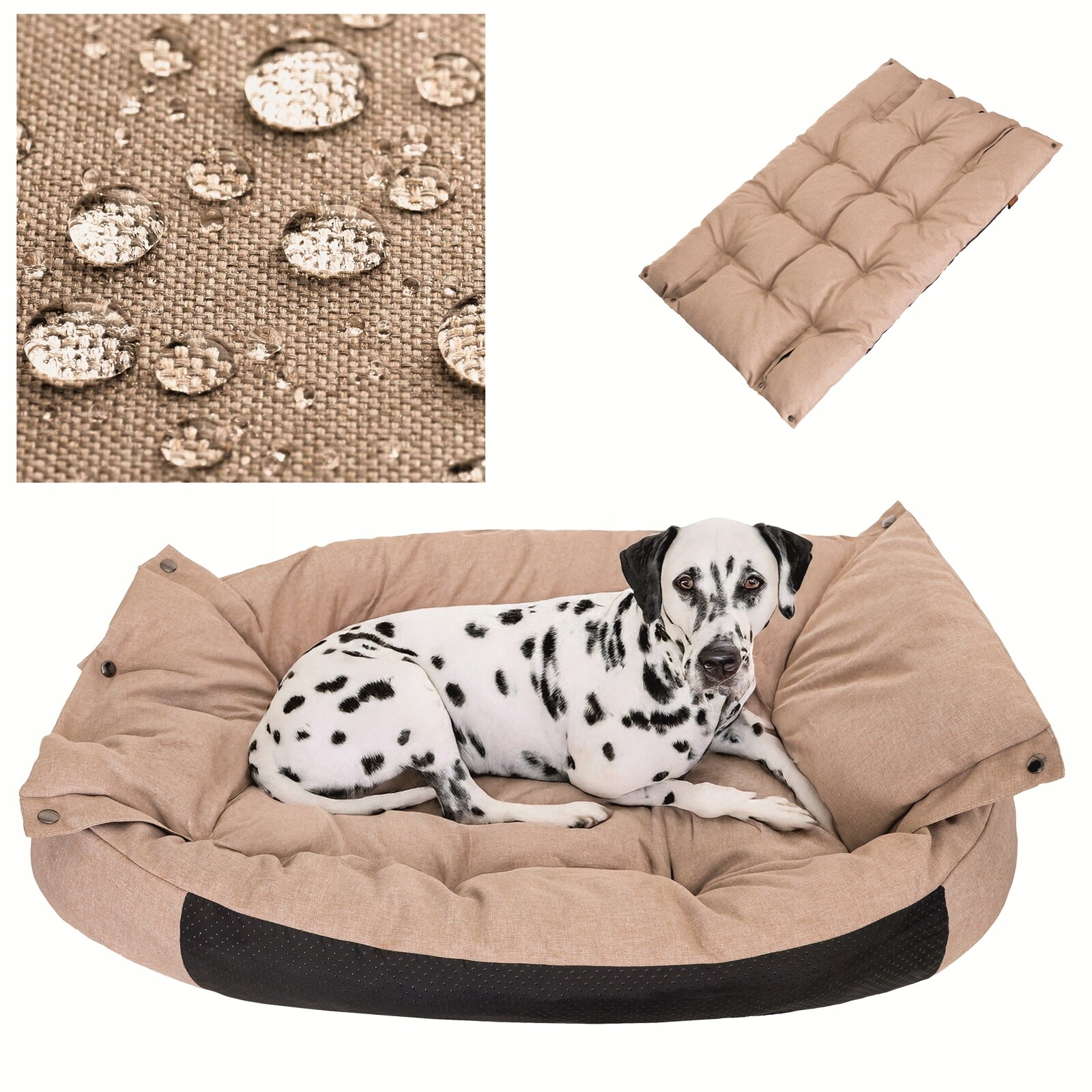 Pelíšek pro psy 2 v 1 Matrace psy Rozkládací psí Potah D 76x56 cm