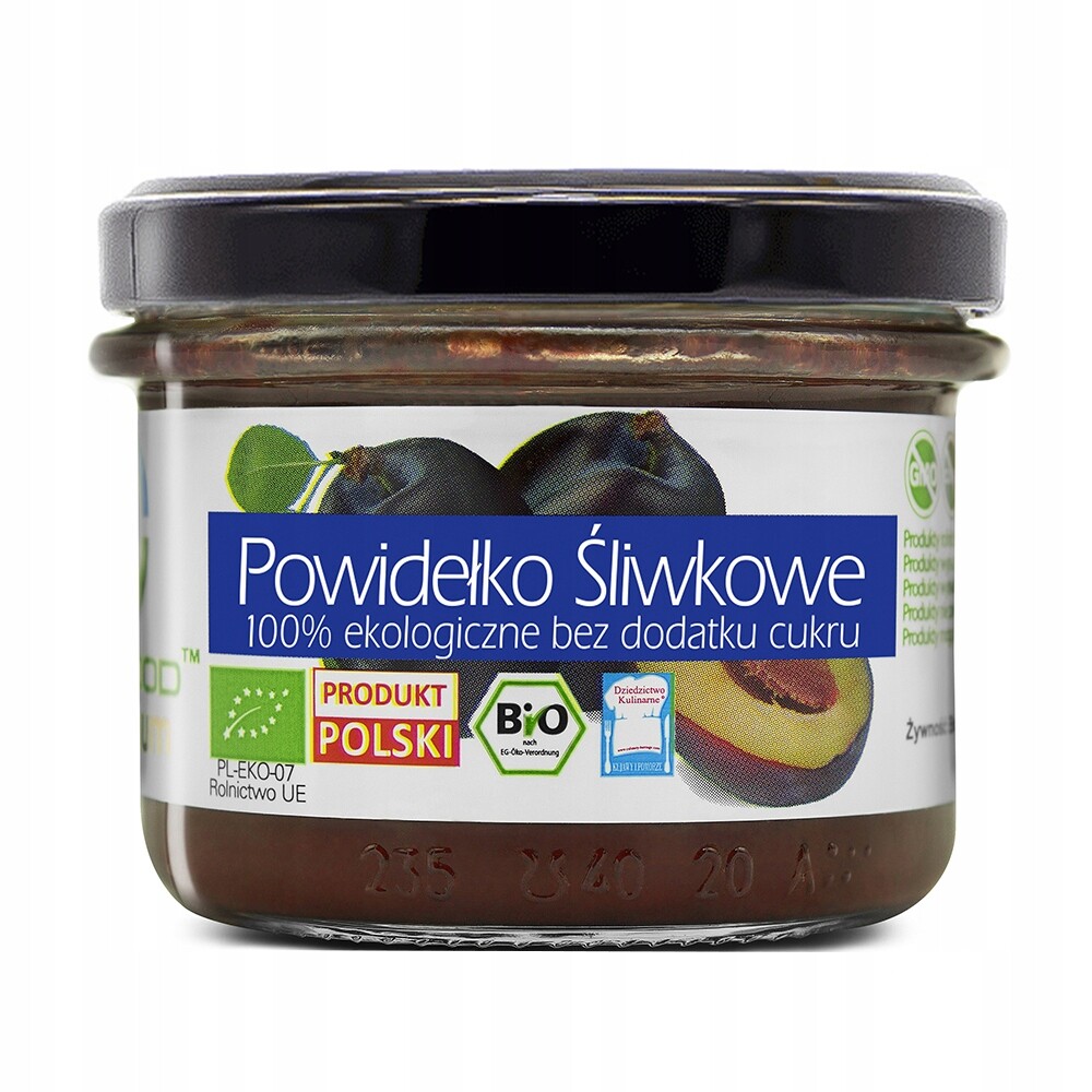 Švestkové povidlo 100% ekologické bez přidaného cukru 180 g Sada: 6 ks