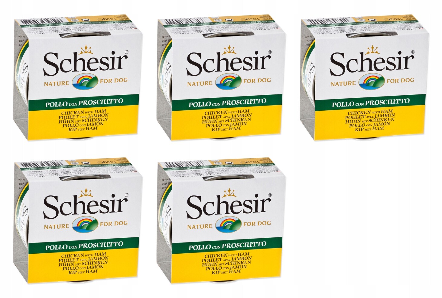 Konzerva Schesir kuře a šunka v želé 150g balení 5 ks