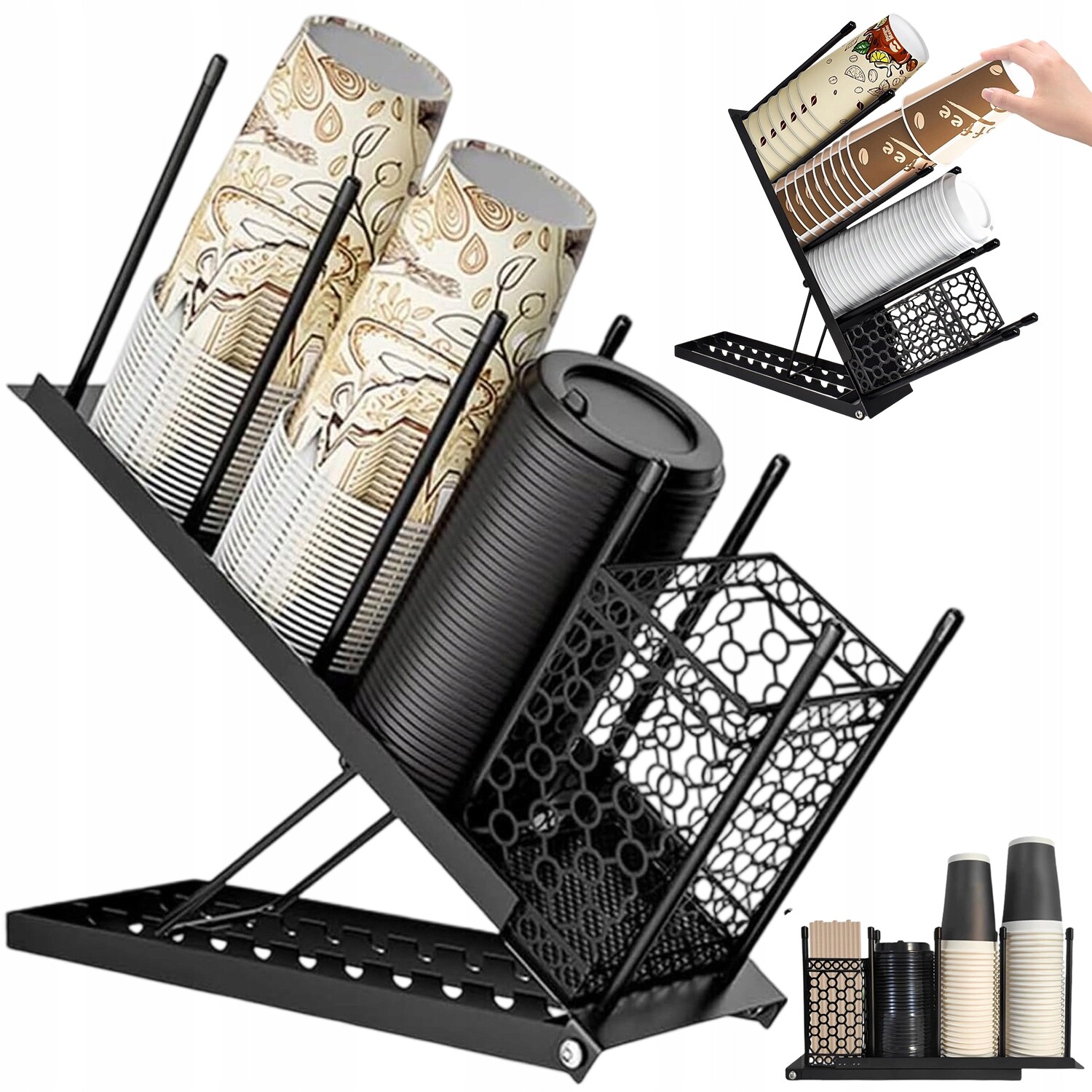 Organizér Na Hrnky Kovový Do Kanceláře Kavárny Baru Domu, Vysoká Kvalita