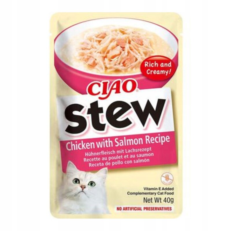 Inaba Cat Ciao Stew Chicken With Salmon Kuře/losos 40 g