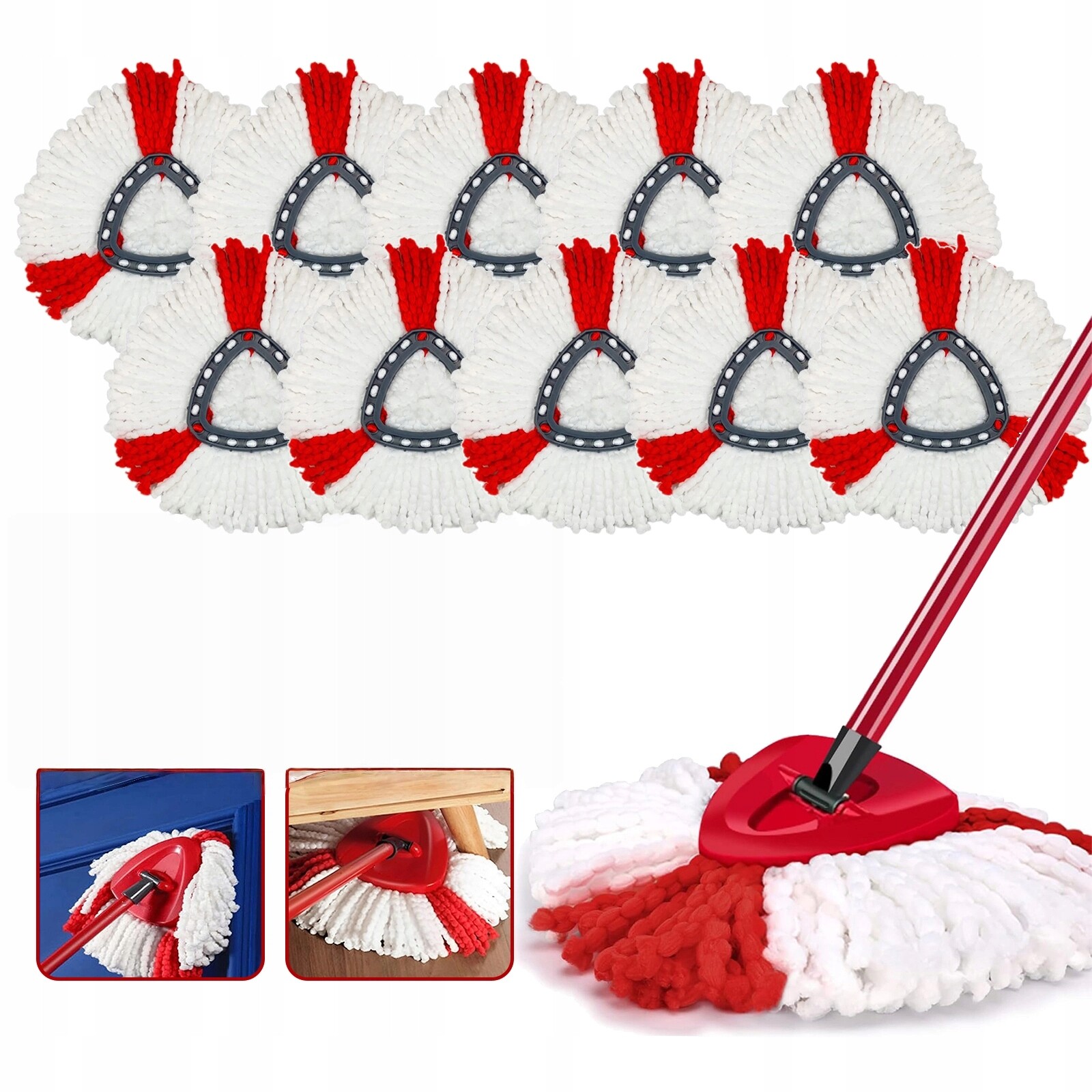 10x náhradní Vložka do mopu s Kulatý otáčením Vileda Turbo