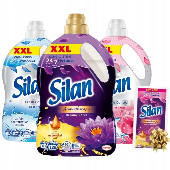 tekutá aviváž Silan Aromatherapy 3x2,7l Dárek