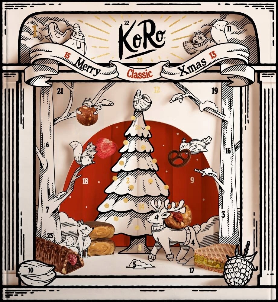Adventní kalendář Koro Classic Zdravé občerstvení 2025 24 kusů Německo