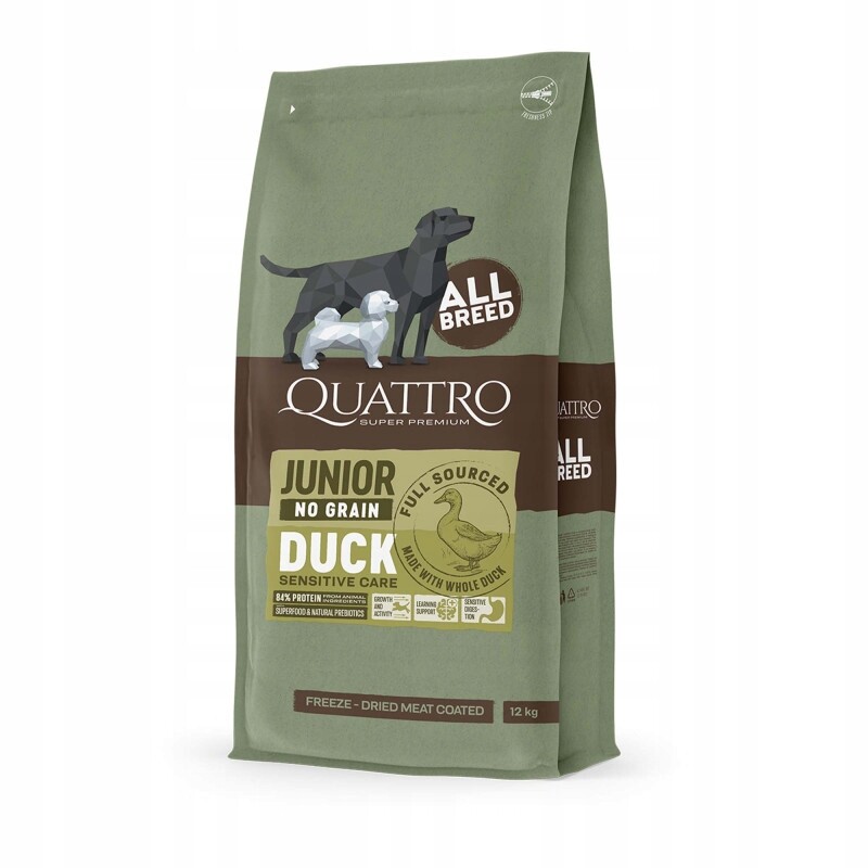 Quattro Kachna Krmivo pro mladé psy 12 kg Všechna plemena