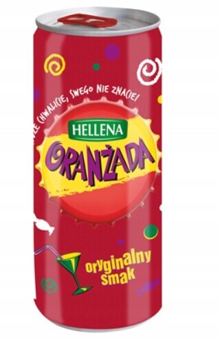 Hellena Červená oranžáda Sycený nápoj 24 x 250 ml plechovka