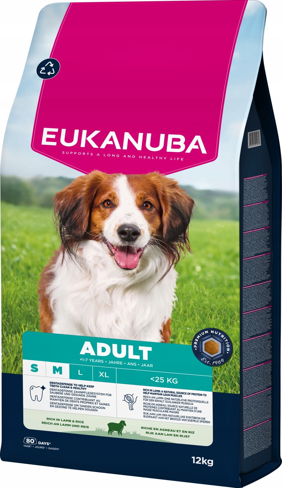Eukanuba Premium Nutrition Adult Small & Medium Breed Lamb & Rice - výhodné balení: 2× 12 kg